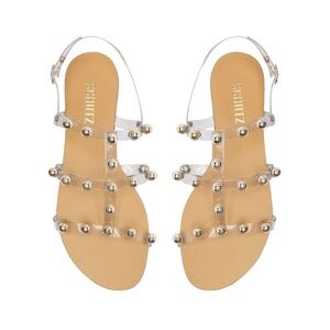 NWT SCHUTZ | Yarin Spring Sandal | Tan Jelly Straps and Silver Studs Boho Size 9